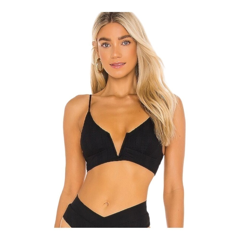 L*Space Siren Bikini Top in Black NWT